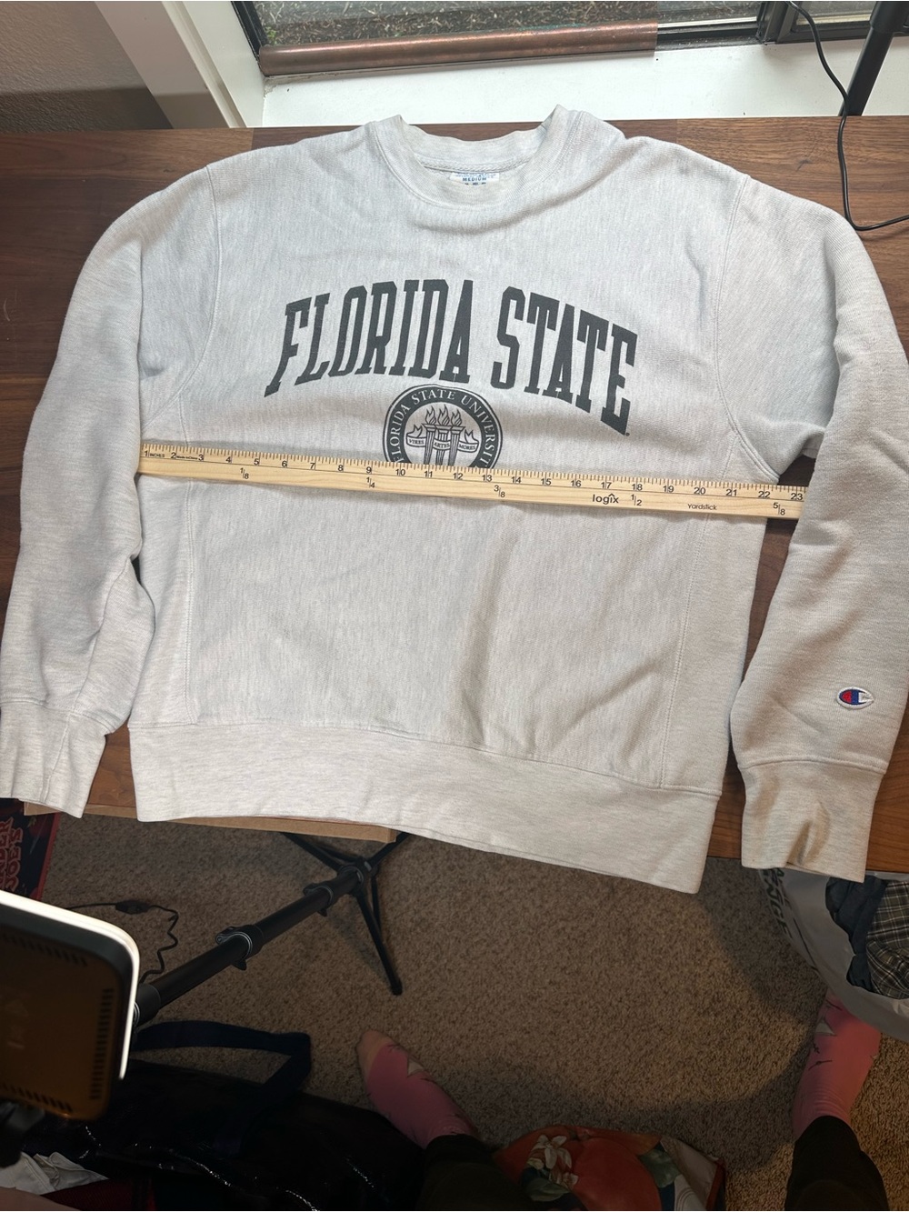 Champion Reverse Weave Florida State FSU Crewneck Sweatshirt Gray Medium